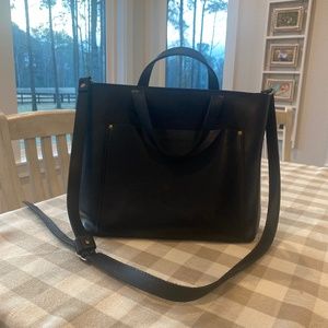 Portland leather crossbody tote bag